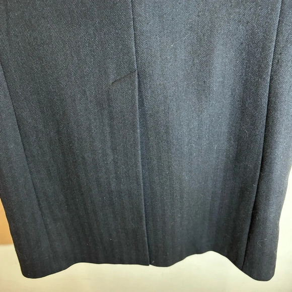 AQUASCUTUM Sz 40 Wool Removable Lining Herringbone Shoulder Pads Mid-Length Coat - Picture 10 of 16